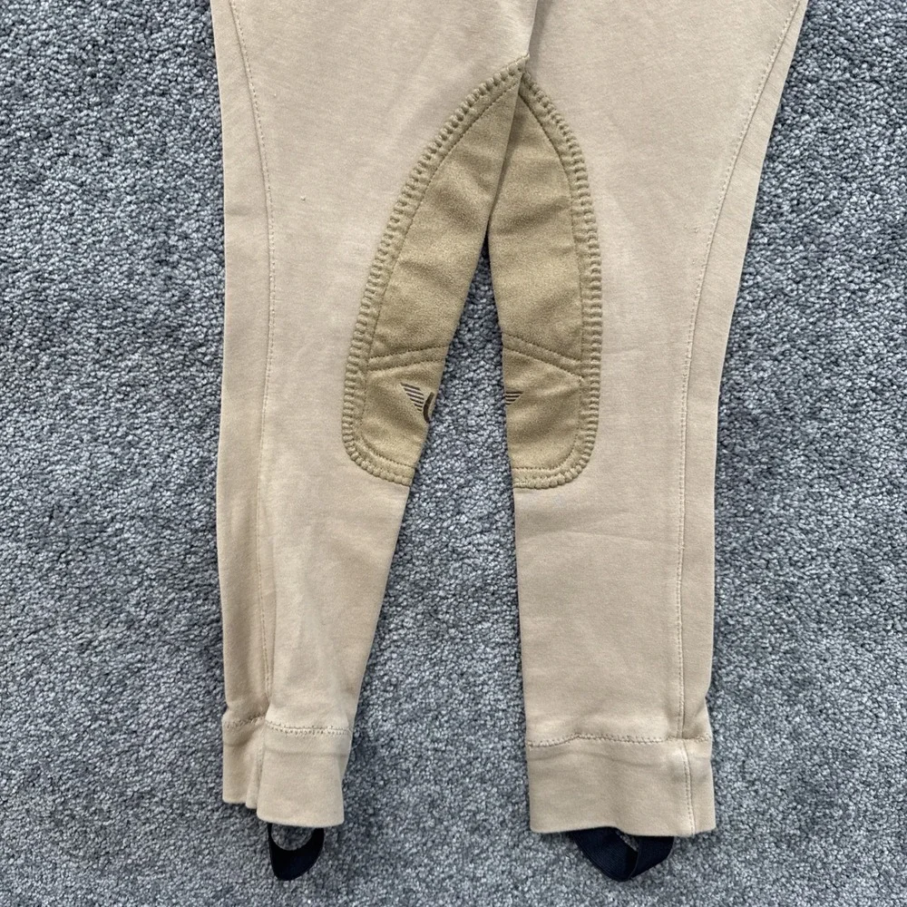 Girls 8 Tuff Rider Tan Equestrian Pull On Riding Breeches Horse Brown
